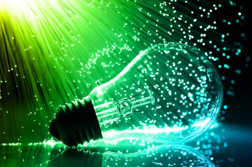 Lightbulb and fibre optics