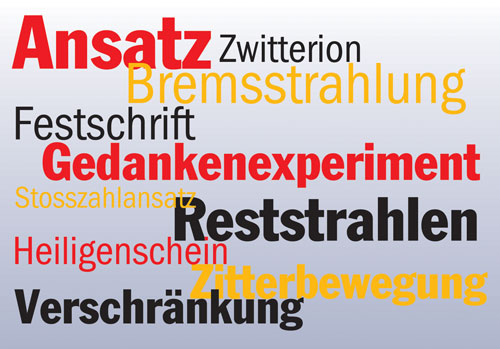 German words in the physicist's lexicon. (Image by Mathew Ward)