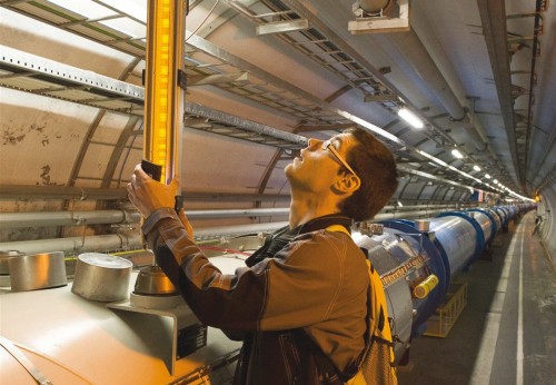 Hard at work at the LHC (Courtesy: CERN/Samuel Morier-Genoud)