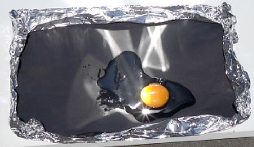 Frying egg in sunlight