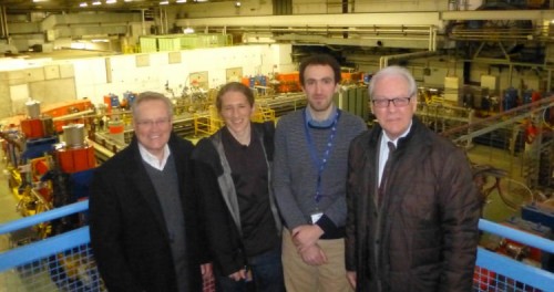 Steve Myers (far left) and colleagues at the LEIR facility
