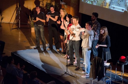 Curtain call at CERN: last year's comedy show was a great success (Courtesy: Comedy Collider)