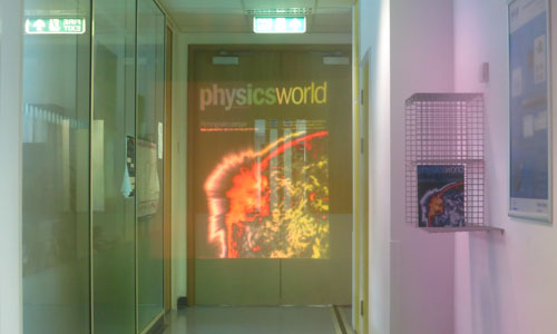 Physics World magazine seen through the NPL device 