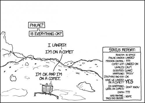 Frame 142 in Randall Munroe's series of Philae sketches (Courtesy: xcd.org)