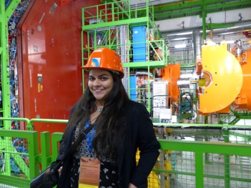 Photograph of the author at the CMS detector at CERN