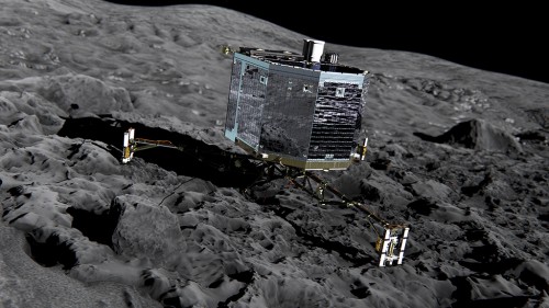 Artist's impression of Philae on the surface of comet 67P 