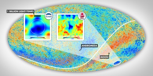 A cold spot in the cosmic microwave background