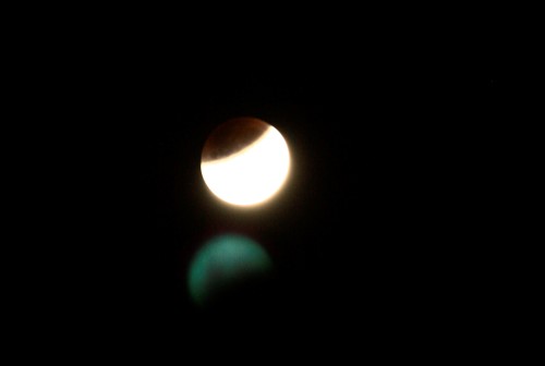 Lunar eclipse, just beginning 
