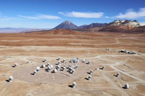 Photograph of the ALMA array from the air