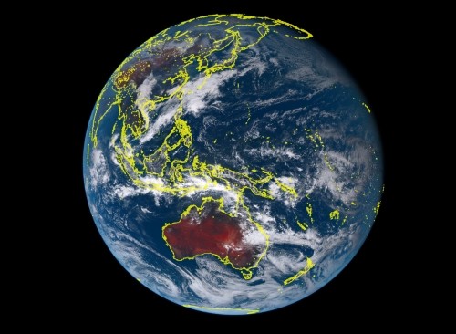 The Earth as seen by Himawari-8 earlier today. (Courtesy: JSA)