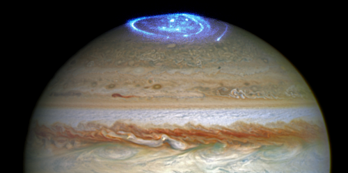 Jovian aurora (Courtesy: NASA, ESA, and J. Nichols/ U of Leicester)