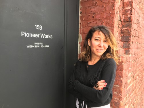  Janna Levin outside the Pioneer Works in Brooklyn, New York 21 February 2017