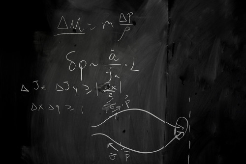 A blackboard at the Perimeter Institute for Theoretical Physics in Waterlook, Canada