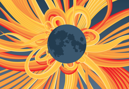 Section of NASA's 2017 Earth Day poster depicting the solar eclipse