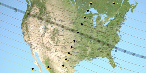 Map of the solar eclipse 