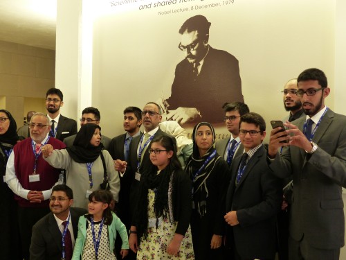 Photo of members of Abdus Salam's family at the International Centre for Theoretical Physics in Trieste
