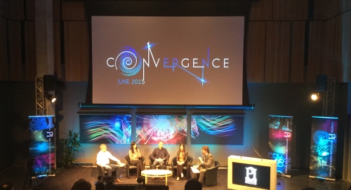 The closing panel. From left to right are  Patrick Brady, Stefania Gori, Immanuel Bloch, Sara Seager and Ian O'Neill 