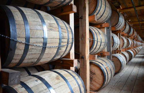 Whiskey aging barrels