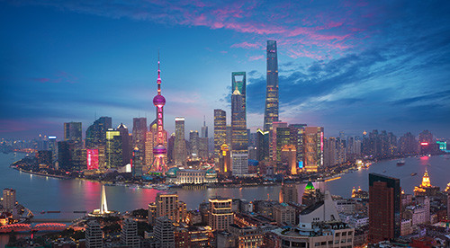 Evening image of Shanghai