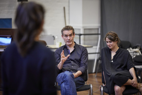 Artistic vision: Rufus Norris and Lucy Kirkwood in rehearsals for Mosquitoes (Courtesy: National Theatre/rinkhoff & Mogenburg) 