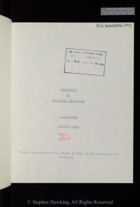 Page of Stephen Hawking's PhD thesis 