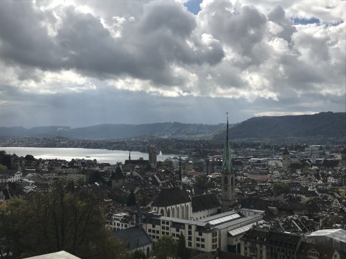 Looking out over Zurich from the rooftop restaurant at ETH (Courtesy: Sarah Tesh)