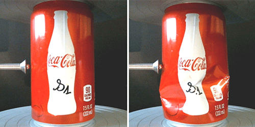 The real thing: crumpled cans (Courtesy: S Rubinstein/Harvard University)